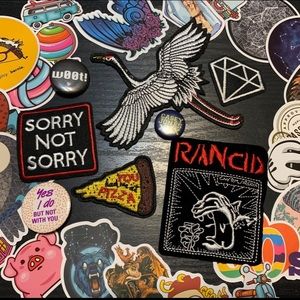 Random Patches Buttons Stickers Bundle